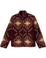 The Brixton Mens Arctic Zip Mock Neck Fleece Jacket in Light Cabernet