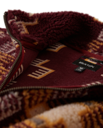 The Brixton Mens Arctic Zip Mock Neck Fleece Jacket in Light Cabernet