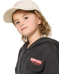 Girls Road Trip Zip Hoodie in Washed Black