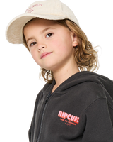 Girls Road Trip Zip Hoodie in Washed Black