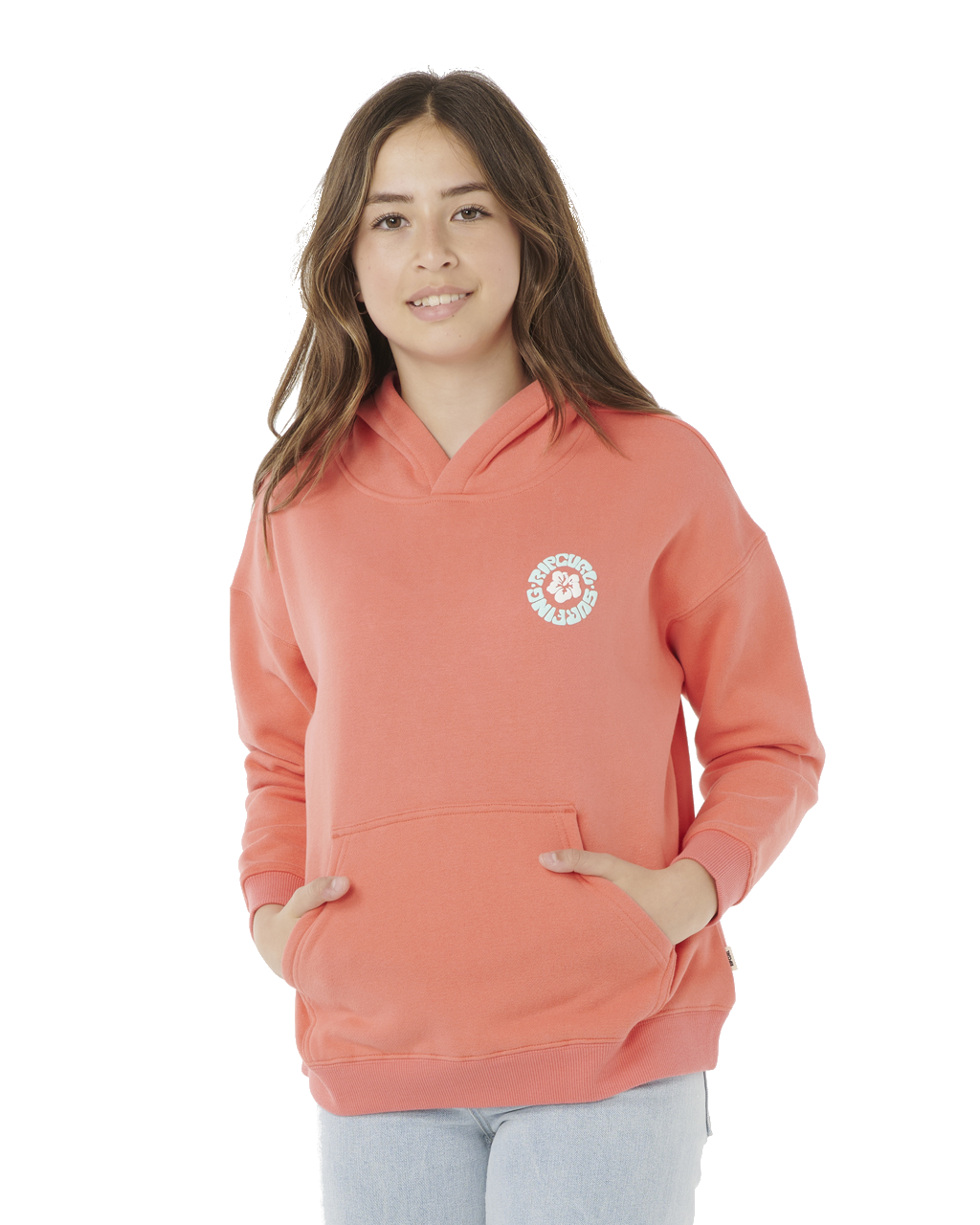 The Rip Curl Girls Girls Luxe Surf Hoodie in Watermelon