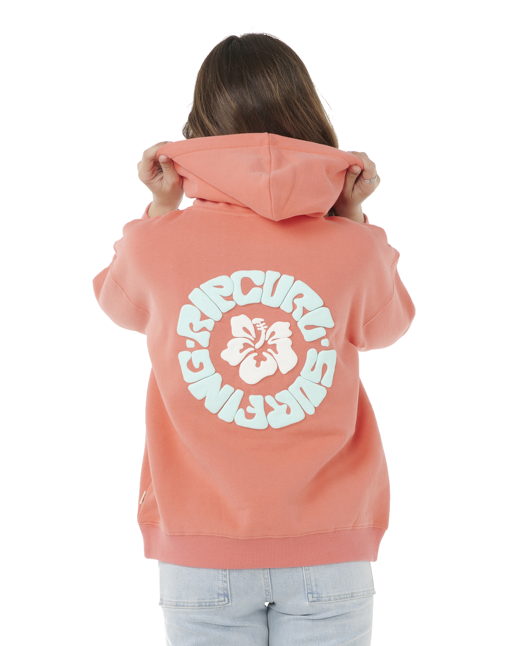 The Rip Curl Girls Girls Luxe Surf Hoodie in Watermelon