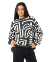 The Rip Curl Womens Sunset Jumper in Black & Off White