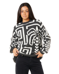 The Rip Curl Womens Sunset Jumper in Black & Off White
