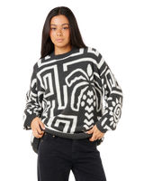 The Rip Curl Womens Sunset Jumper in Black & Off White