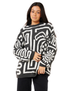 The Rip Curl Womens Sunset Jumper in Black & Off White