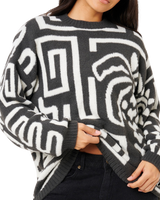 The Rip Curl Womens Sunset Jumper in Black & Off White
