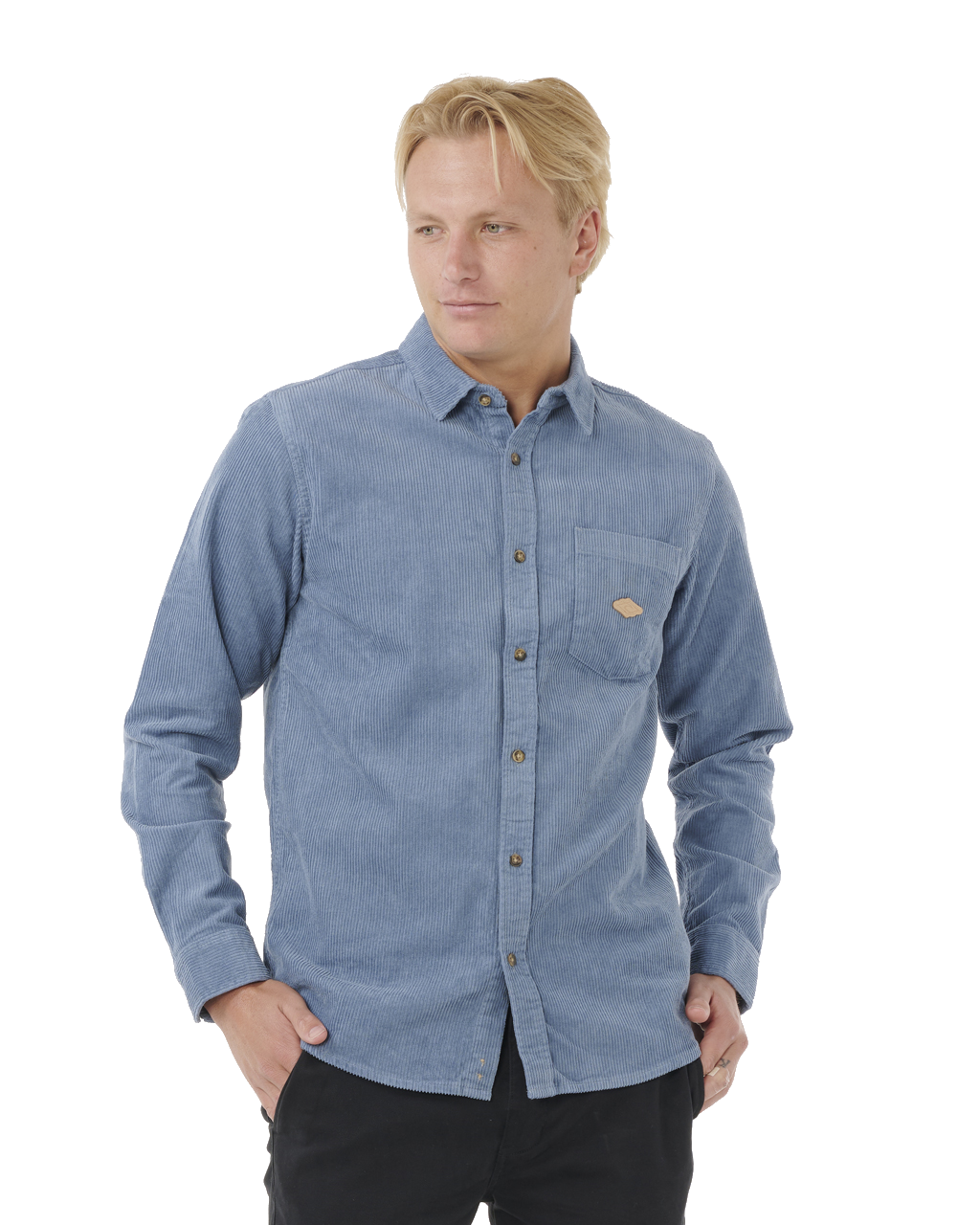 The Rip Curl Mens Classic Surf Cord Shirt in Bluefin
