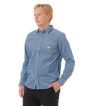 The Rip Curl Mens Classic Surf Cord Shirt in Bluefin