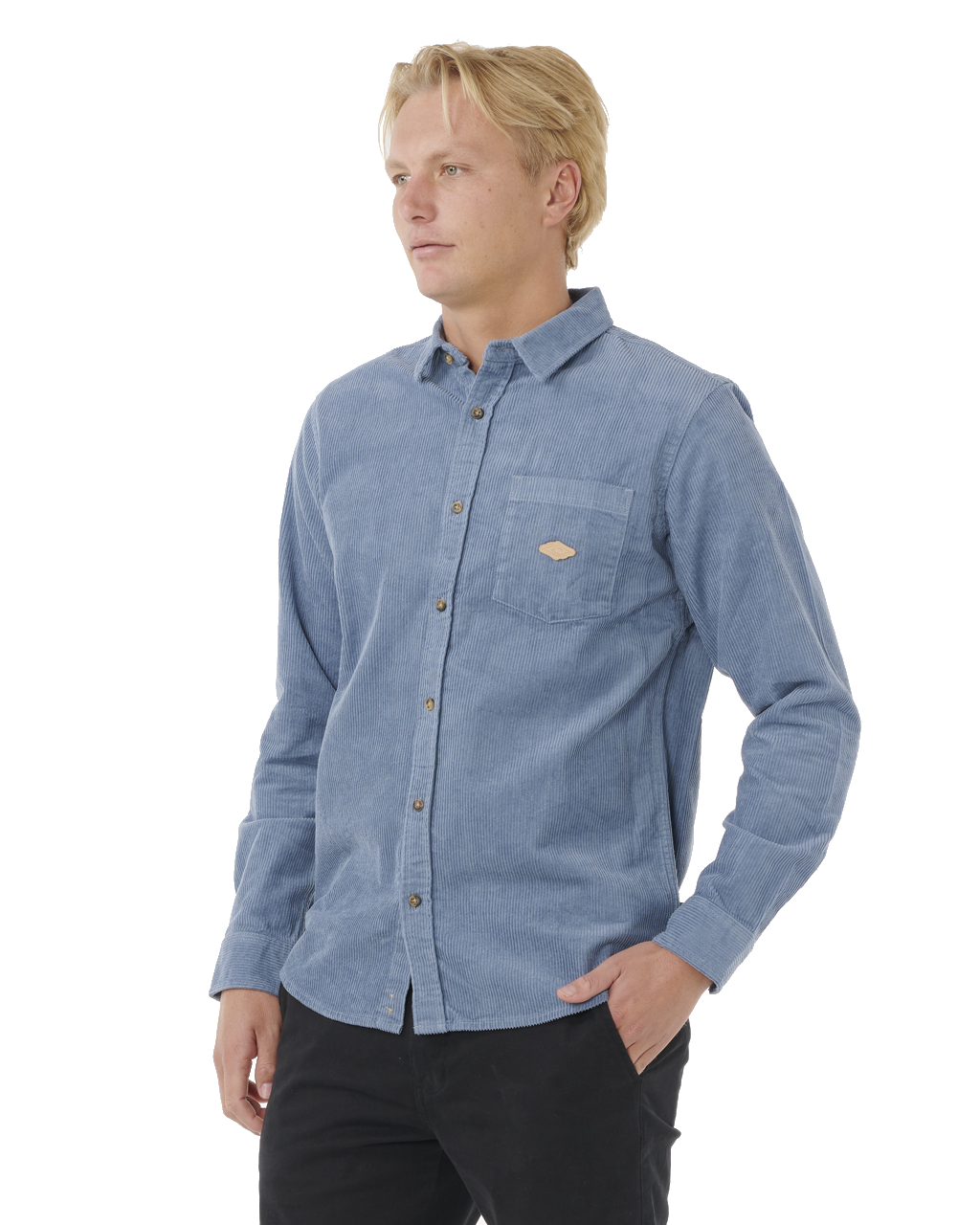 The Rip Curl Mens Classic Surf Cord Shirt in Bluefin
