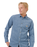 The Rip Curl Mens Classic Surf Cord Shirt in Bluefin