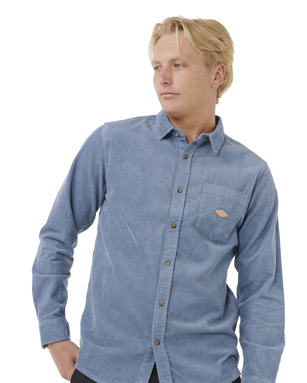 The Rip Curl Mens Classic Surf Cord Shirt in Bluefin