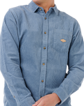 The Rip Curl Mens Classic Surf Cord Shirt in Bluefin