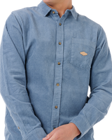 The Rip Curl Mens Classic Surf Cord Shirt in Bluefin
