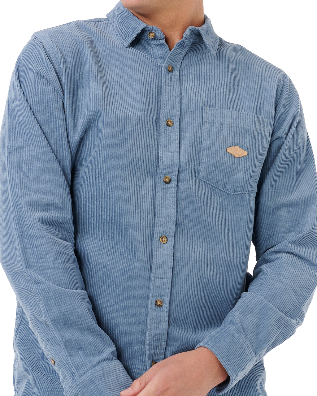 The Rip Curl Mens Classic Surf Cord Shirt in Bluefin