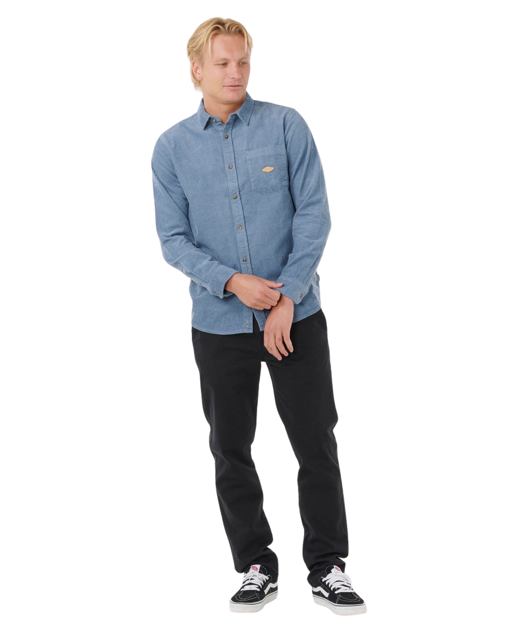 The Rip Curl Mens Classic Surf Cord Shirt in Bluefin