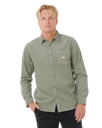 The Rip Curl Mens Classic Surf Cord Shirt in Cactus Green