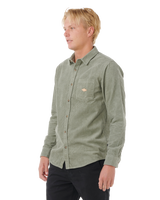 The Rip Curl Mens Classic Surf Cord Shirt in Cactus Green