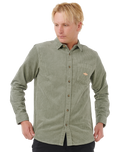 The Rip Curl Mens Classic Surf Cord Shirt in Cactus Green