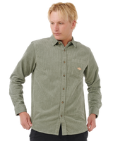 The Rip Curl Mens Classic Surf Cord Shirt in Cactus Green