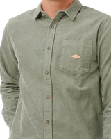The Rip Curl Mens Classic Surf Cord Shirt in Cactus Green
