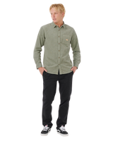 The Rip Curl Mens Classic Surf Cord Shirt in Cactus Green