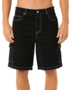 The Rip Curl Mens Classic Surf Cord Cargo Walkshorts in Black
