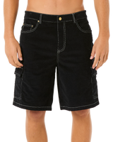 The Rip Curl Mens Classic Surf Cord Cargo Walkshorts in Black