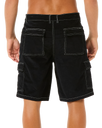 The Rip Curl Mens Classic Surf Cord Cargo Walkshorts in Black