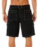 The Rip Curl Mens Classic Surf Cord Cargo Walkshorts in Black