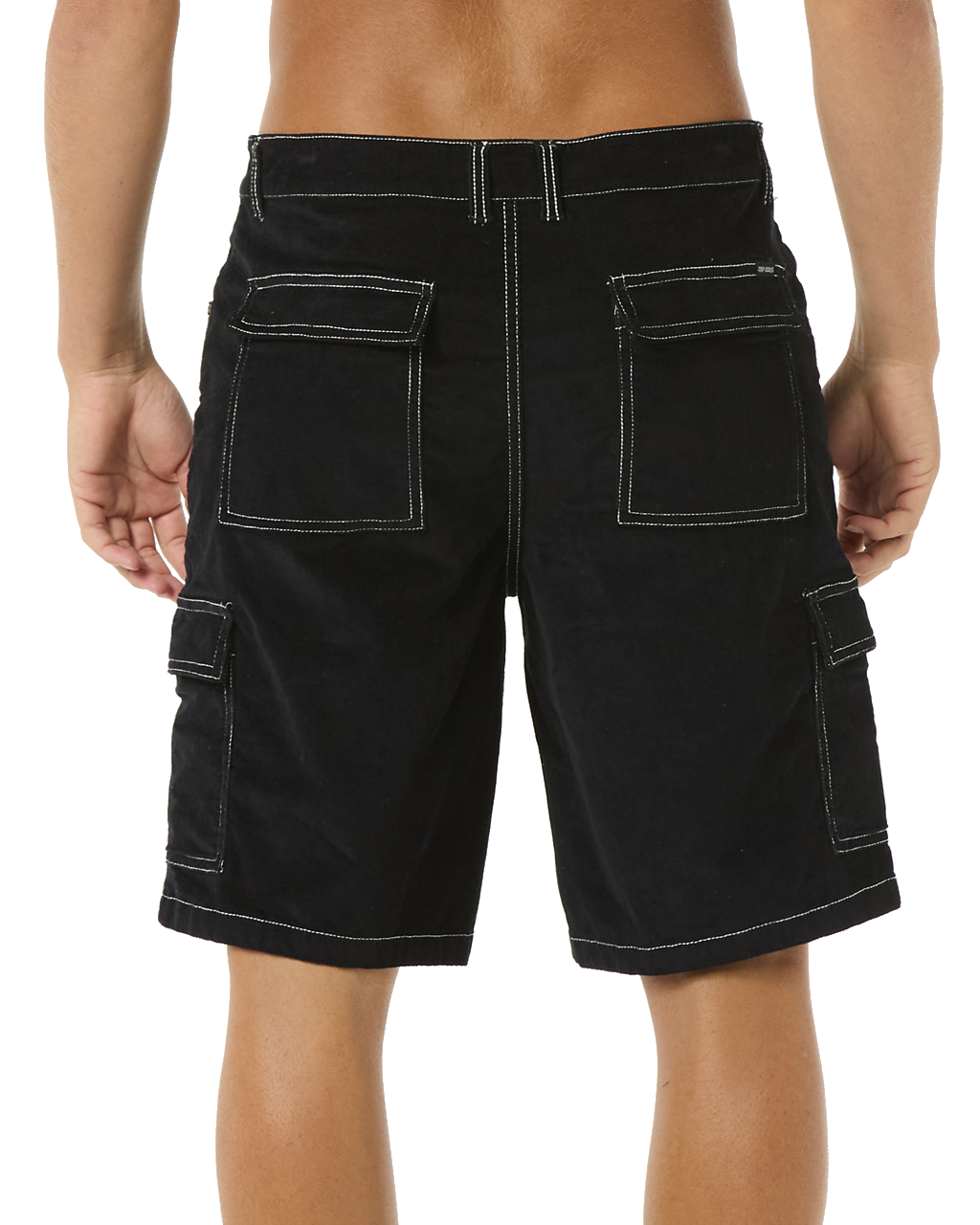 The Rip Curl Mens Classic Surf Cord Cargo Walkshorts in Black