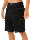 The Rip Curl Mens Classic Surf Cord Cargo Walkshorts in Black