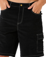 The Rip Curl Mens Classic Surf Cord Cargo Walkshorts in Black