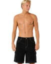 The Rip Curl Mens Classic Surf Cord Cargo Walkshorts in Black