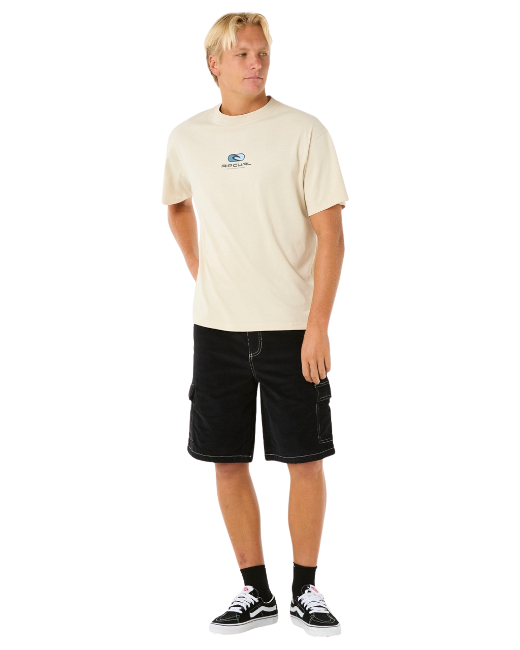 The Rip Curl Mens Classic Surf Cord Cargo Walkshorts in Black