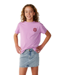 The Rip Curl Girls Girls Surf Puff T-Shirt in Bright Lilac