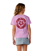 The Rip Curl Girls Girls Surf Puff T-Shirt in Bright Lilac