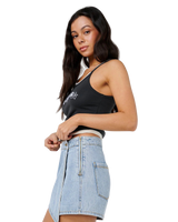 Ellie Denim Skort in Vintage Blue