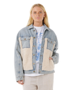 The Rip Curl Womens Artist Of The Search Cruisin' Sherpa Denim Jacket in Washed Blue