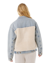 The Rip Curl Womens Artist Of The Search Cruisin' Sherpa Denim Jacket in Washed Blue