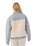 The Rip Curl Womens Artist Of The Search Cruisin' Sherpa Denim Jacket in Washed Blue