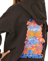Girls Sunshine Squad Hoodie in Washed Black
