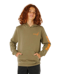 Boys Eternal Shred Art Hoodie in Surplus Green