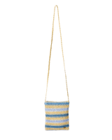 Crochet Mini 2.7L Cross Body Bag in Blue & Natural