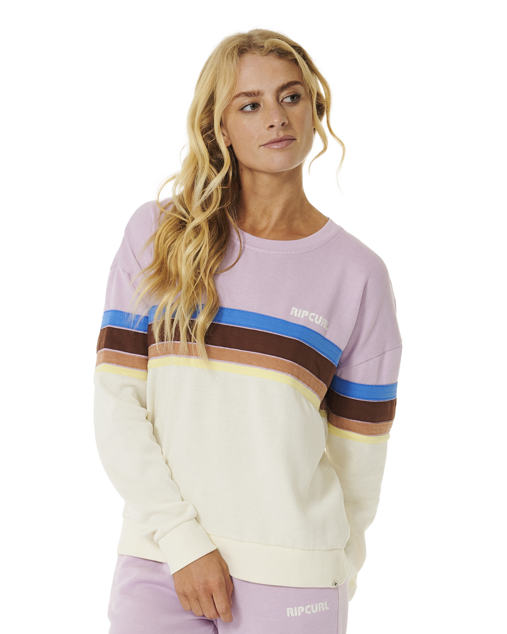 The Rip Curl Womens Surf Revival Sweatshirt in Lilac