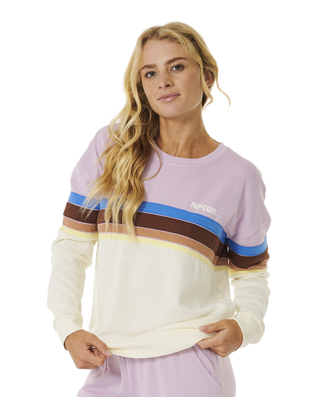 The Rip Curl Womens Surf Revival Sweatshirt in Lilac