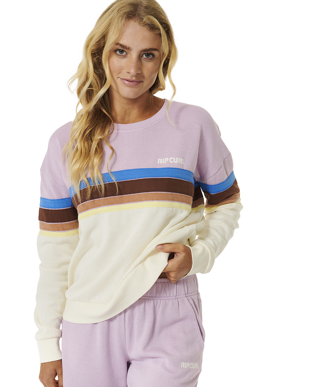 The Rip Curl Womens Surf Revival Sweatshirt in Lilac