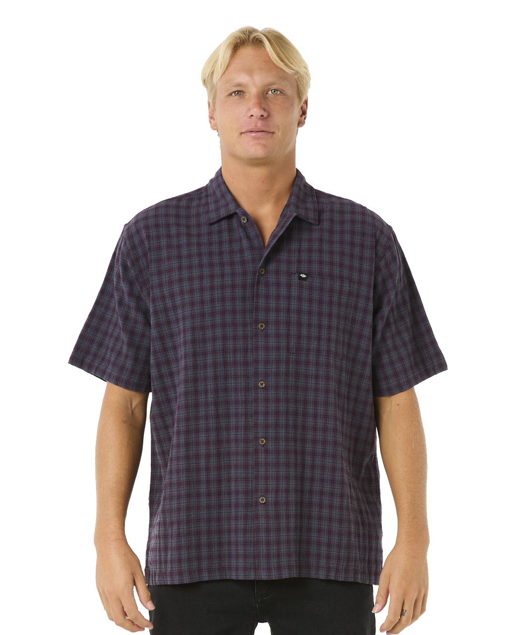 The Rip Curl Mens Classic Surf Check Shirt in Pine Night