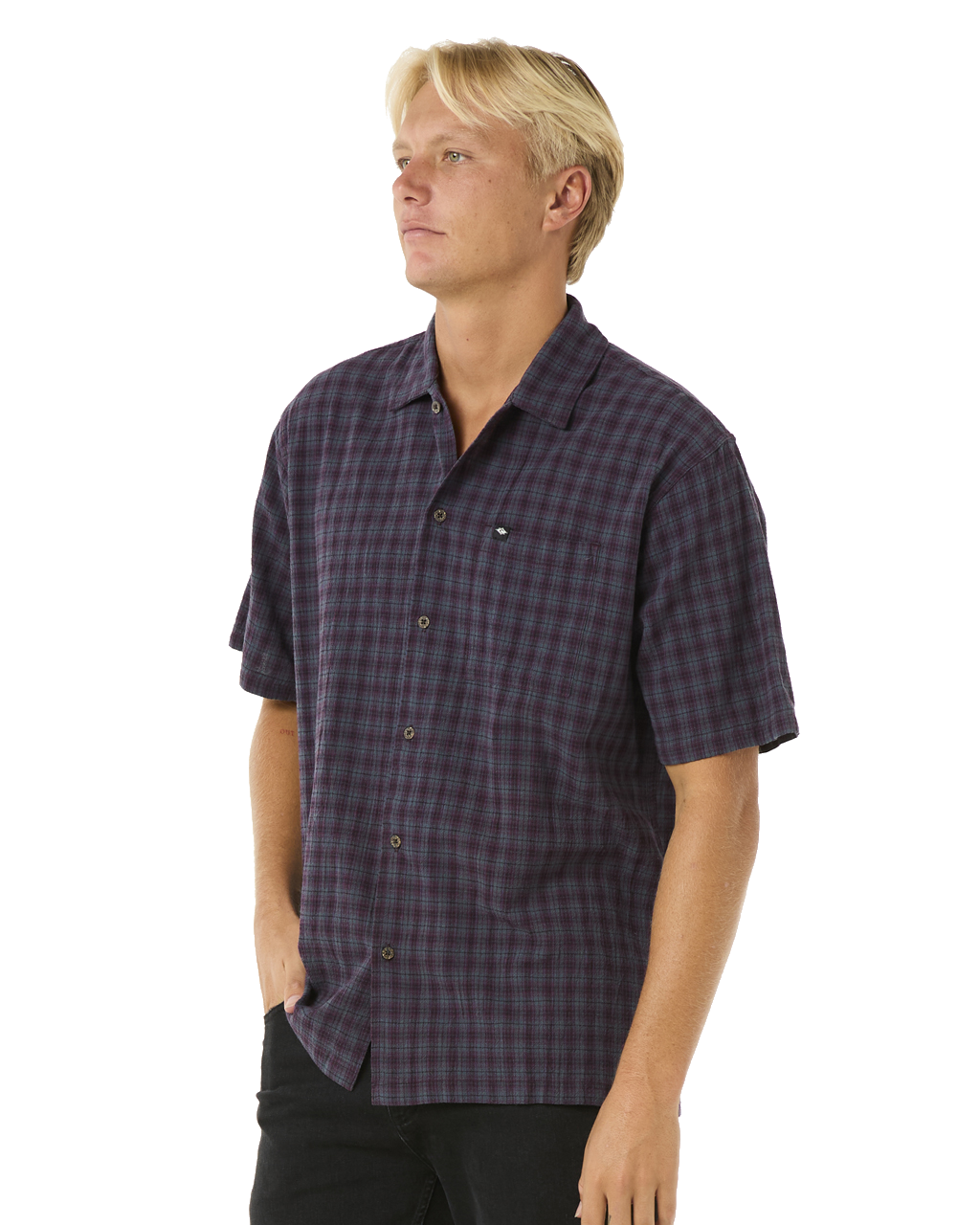 The Rip Curl Mens Classic Surf Check Shirt in Pine Night