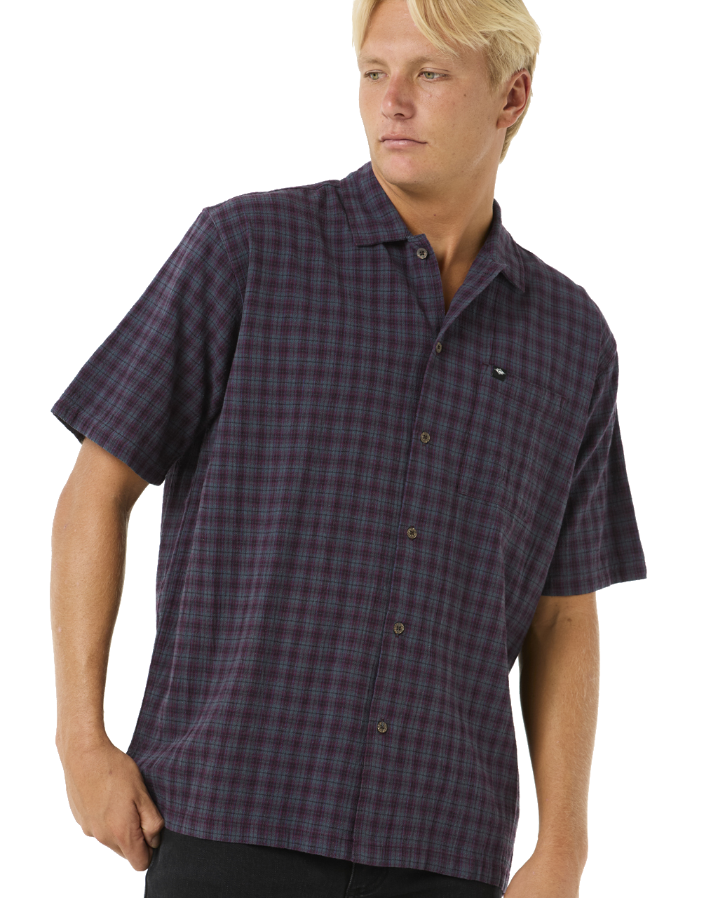 The Rip Curl Mens Classic Surf Check Shirt in Pine Night